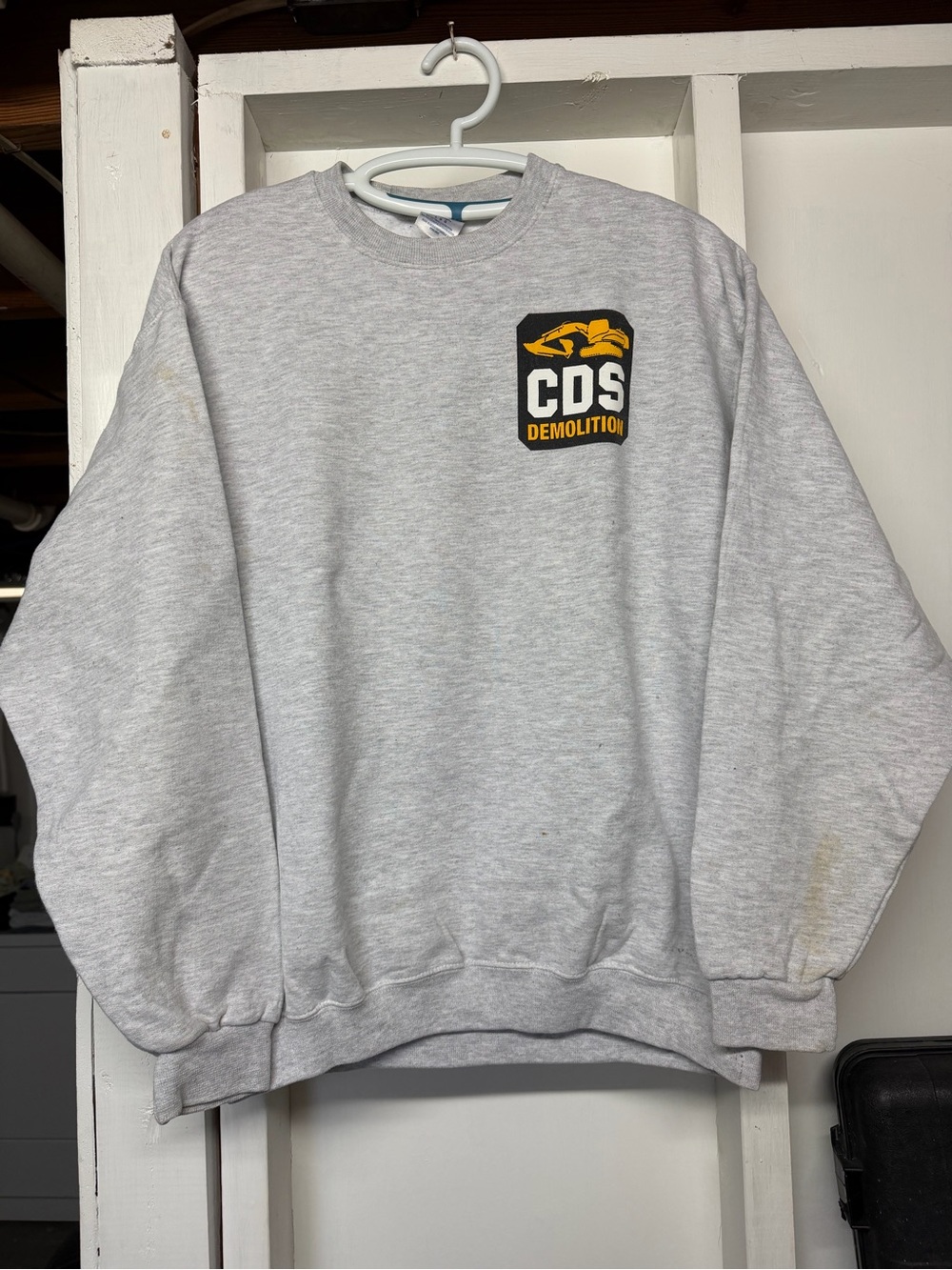 Vintage Gray Construction Crewneck Sweatshirt Been There Wrecked That Size Large